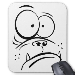 Funny gorilla looking confused cartoon image mousepad