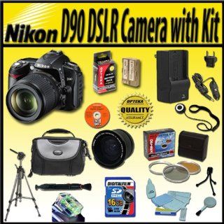 Nikon D90 12.3MP DX Format CMOS Digital SLR Camera with 18 105mm f/3.5 5.6G ED AF S VR DX Nikkor Zoom Lens and Extreme Accessory kit   Package includes: Extended life Battery with 1H Rapid travel charger, Image Recall software, Camera and accessory carry b