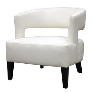 Lemoray Off white Bonded Leather Modern Club Chair