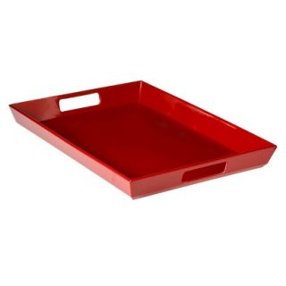 Room Essentials Large Handled Melamine Serve Tray Set of 2   Red
