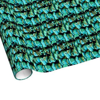 Turquoise Ethnic Western Southwestern Santa Fe Gem Wrapping Paper