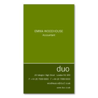 Duo Vertical May Green Business Card Templates