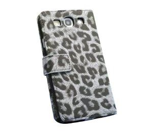 Leopard Series Samsung Galaxy S3 Flip Leather Case i9300   Gray: Cell Phones & Accessories