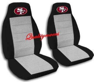 2 Black and Silver San Francisco seat covers for a 2006 to 2012 Chevy Impala. Side airbag friendly.: Automotive