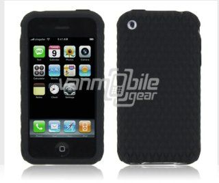 VMG Black Rigid 1 Pc Premium Textured Pattern Design Silicone Skin Case Cover: Cell Phones & Accessories