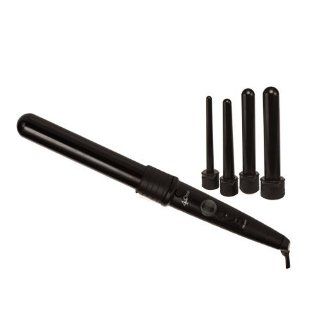 FAHRENHEIT 4 in One Curling Iron Set with Four Ceramic/Tourmaline Interchangeable Heads   Heat Resistant Glove and 140   430 Degree Variable Temperature: Health & Personal Care