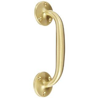 Rockwood 131.4 Brass Surface Mounted Cast Door Pull, 7 1/2" Length, Satin Clear Coated Finish: Hardware Handles And Pulls: Industrial & Scientific