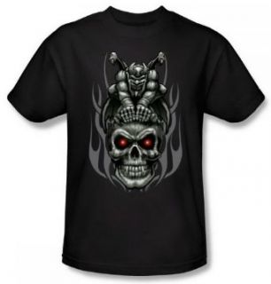 Lethal Threat Gargoyle Skull Black Adult Shirt LTD146 AT: Fashion T Shirts: Clothing