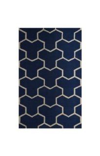 Safavieh CAM146G Cambridge Collection Handmade Wool Area Runner, 2 Feet 6 Inch by 4 Feet, Navy Blue and Ivory  