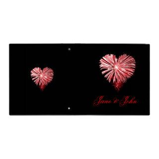 Heart shaped fireworks wedding photo album 3 ring binder