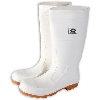 Diamond 164 High Grade Virgin PVC Plain Toe Protective Knee Boot, Size 10, White Protective Safety Boots