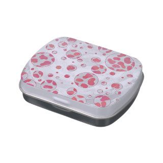 Dalmatian Pink and White Print Jelly Belly Candy Tins
