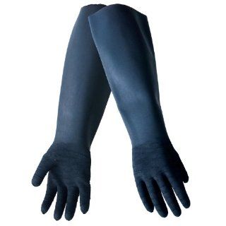 Global Glove 895 Natural Rubber Glove, Work, 44 mil Thick, 23" Length, Large, Black (Case of 144): Industrial & Scientific