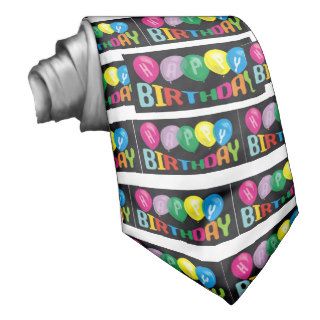 Colorful Happy Birthday Balloons Sign Ties
