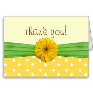 Yellow/Green Gerbera Daisy Thank You Card