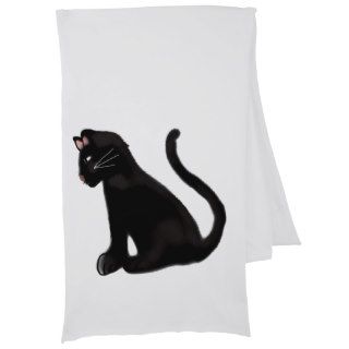 Black Cat on White Scarf