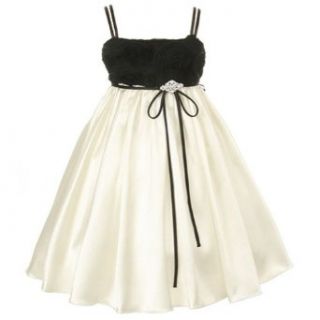 Kids Dream Black Ivory Tissue Cut Rose Flower Girl Dress Girls 2T 14 Kids Dream Clothing