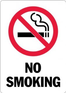 SmartSign 3M Engineer Grade Reflective Sign, Legend "No Smoking" with Graphic, 14" high x 10" wide, Black/Red on White Industrial Warning Signs