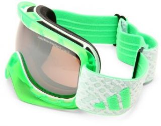 adidas ID2 a162 6063 Rectangle Sunglasses,Transparent Neon Green Frame/LST Active Silver Lens,One Size Adidas Goggles Clothing