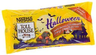 Nestle Toll House Halloween Semi Sweet Chocolate and Orange Colored Morsels Limited Edition 2 Pack : Chocolate Chips : Grocery & Gourmet Food