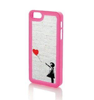 Banksy Heart Balloon Girl IPhone 5 Case   Pink: Cell Phones & Accessories