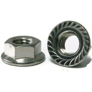 Flange Nuts Serrated 18 8 Stainless Steel   #6/32 (.312 Flats x .171 Thick) Qty 100: Industrial & Scientific