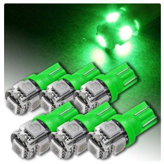 6 x 5 SMD LED T10 Interior Instrument Panel Replacement Bulb #194   Green: Automotive