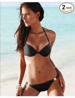Ankin 2pcs Hot Sexy Ladies Women Push up Padded Beach Bikini Trikini Swimsuit Swimwear (Black, S): Sports & Outdoors