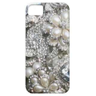 Diamond Bling, Sil/White Pearls, Glitter Bouquet iPhone 5 Covers