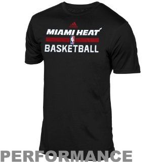 Miami Heat t shirt  adidas Miami Heat Youth On Court ClimaLITE Performance T Shirt   Black  Sports Fan Apparel  Sports & Outdoors