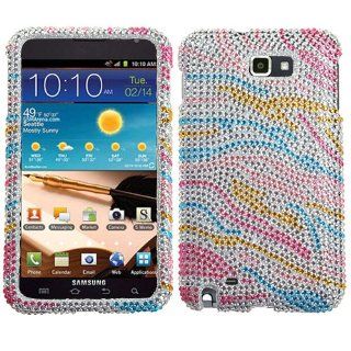 MYBAT Colorful Zebra Diamante Phone Protector Cover for SAMSUNG I717 (Galaxy Note) Cell Phones & Accessories
