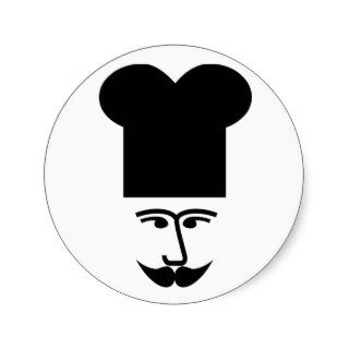 French Chef   Mustache Humor Round Sticker