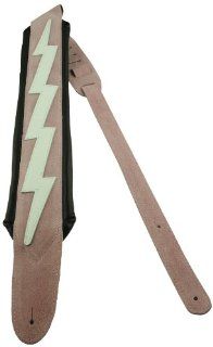 Perris Leathers DLS725LB 207 2.5 Inch Suede with Glove Leather Pad and Lightning Bolt: Musical Instruments