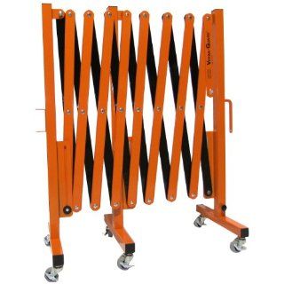 Versa Guard VG 2015 C Aluminum/Steel Expandable Portable Safety Barricade with Non Marking 2" Caster and Brake, 39" Height, 20" to 182" Expanded Width, Orange/Black: Industrial Safety Chain Barriers: Industrial & Scientific