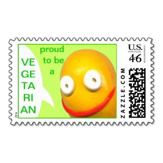 vegetarian funny  cartoon potato face smile postage
