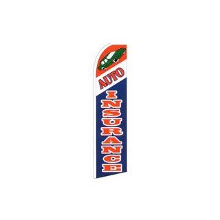 Auto Insurance Swooper Feather Flag Banner Kit: 16' Heavy Duty Pole Set, Safety Stake, Wind Guard : Business And Store Signs : Office Products