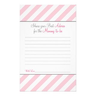 Baby Shower Games   Advice Card for New  Mom   774 Customized Stationery