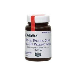 Reliamed Plain Packing Strip 1/2" X 5 Yds, Sterile, Latex Free Each Bottle Has a Special Patent pending Strip Delivery System That Ensures Packing Material Is Kept Clean and Tangle free, with the End Always Easy to Locate At the Top of the Bottle : Ot