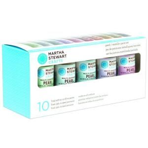 Martha Stewart Crafts 2 oz. Multi Surface Pearl and Metallic Acrylic Craft Paint (10 Color Paint Set) 32310