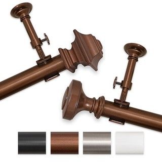Elegant Touch 54 to 100 inch Adjustable Curtain Rod Set Curtain Hardware