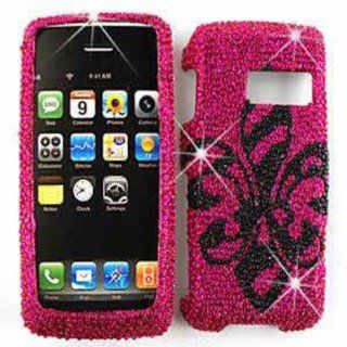LG Rumor Touch LN510 Full Diamond Crystal, Black Royal Badge on Pink Hard Case/Cover/Faceplate/Snap On/Housing/Protector: Cell Phones & Accessories