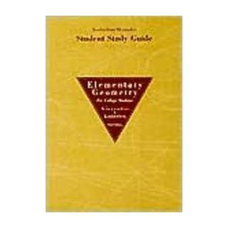 Elementary Geometry for College Student Solutions Manual, Third Edition (9780618221783): Alexander: Books