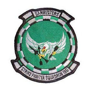 US Navy Fighter & Attack Squadrons Military Embroidered Iron on Patch   United States Navy Collection   Dambusters VFA 195 Applique: Clothing