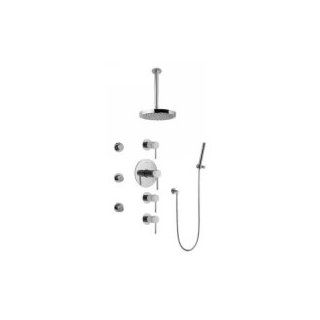 Graff GB1.221A LM24S PC Polished Chrome Universal Contemporary Round Thermostatic Set with Body Sprays and Handshower (Rough and Trim)   Tub And Shower Faucets  