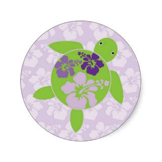 Hawaiian Honu Sticker   Lavender