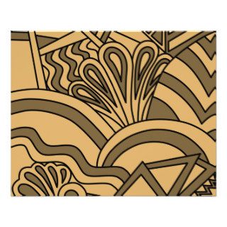 Brown and Tan Color Art Deco Style Design. Flyer
