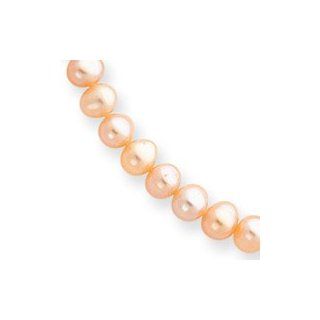 14k 5 5.5mm Pink Freshwater Onion Cultured Pearl Necklace   PPN050 24": Jewelry