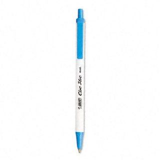BIC Clic Stic Retractable Ballpoint Pen, White Barrel, Blue Ink, Medium Point  Rollerball Pens 