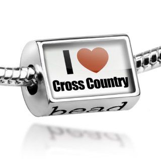 Beads "I Love cross country"   Pandora Charm & Bracelet Compatible: Jewelry