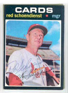 Red Schoendienst AUTO 1971 Topps #239 Cardinals: Sports Collectibles